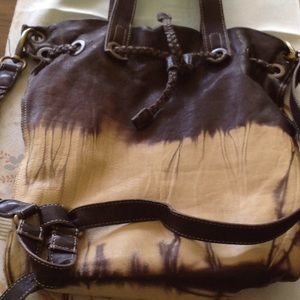 Bed Stu Dip Dye Leather Drawstring Handbag